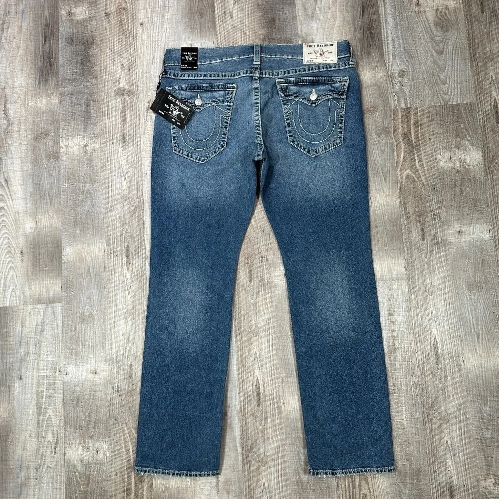 NWT True Religion Jeans Ricky Relax-Straight Blue Horseshoe Men's Size 40 x 33